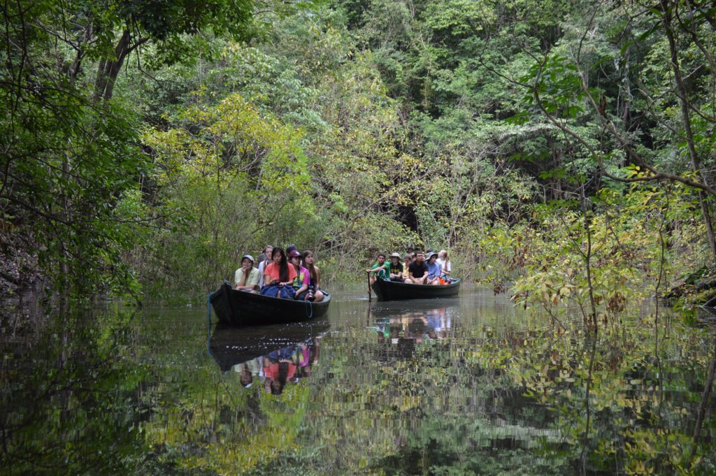 Two canoes in the Amazon river.