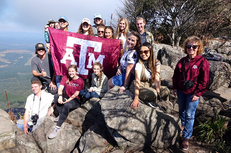Students posing during a study abroad trip to South Africa